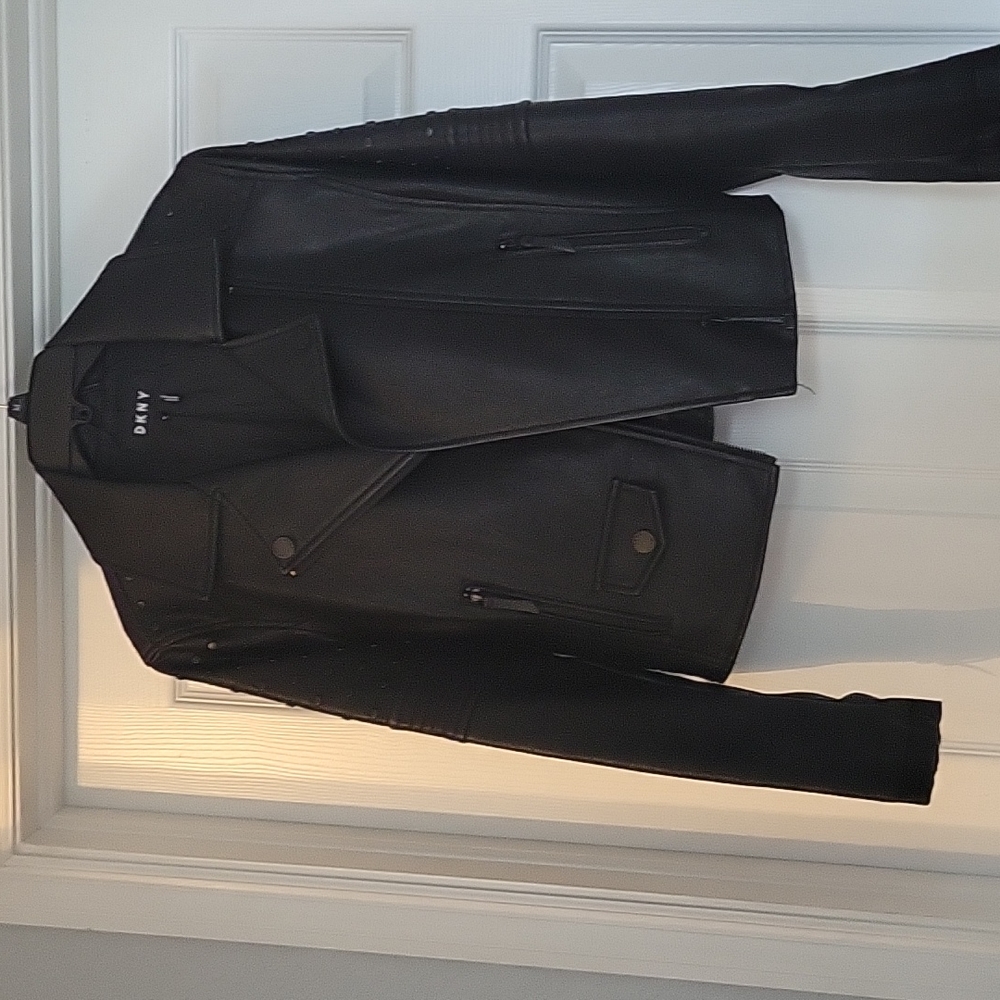 DKNY Faux Leather Moto Jacket